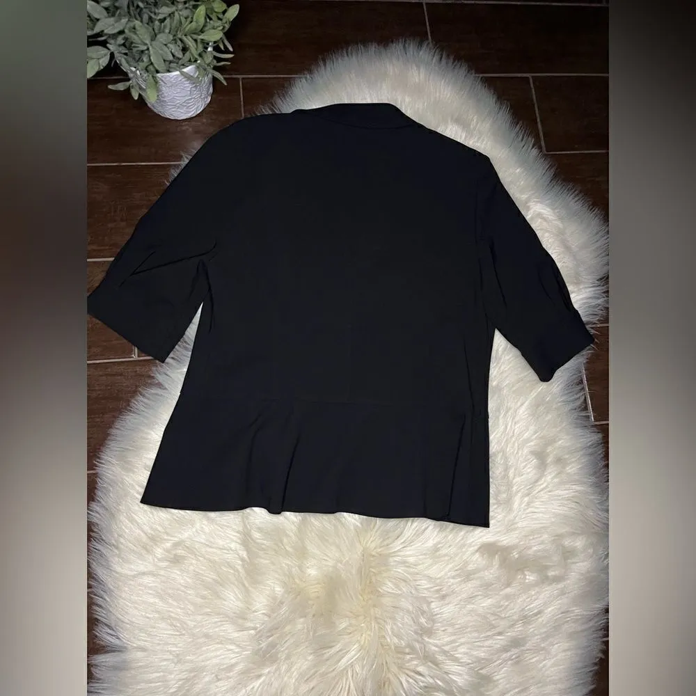 Lafayette 148 New York black 1 button short sleeved blazer sz 8 - Image 6