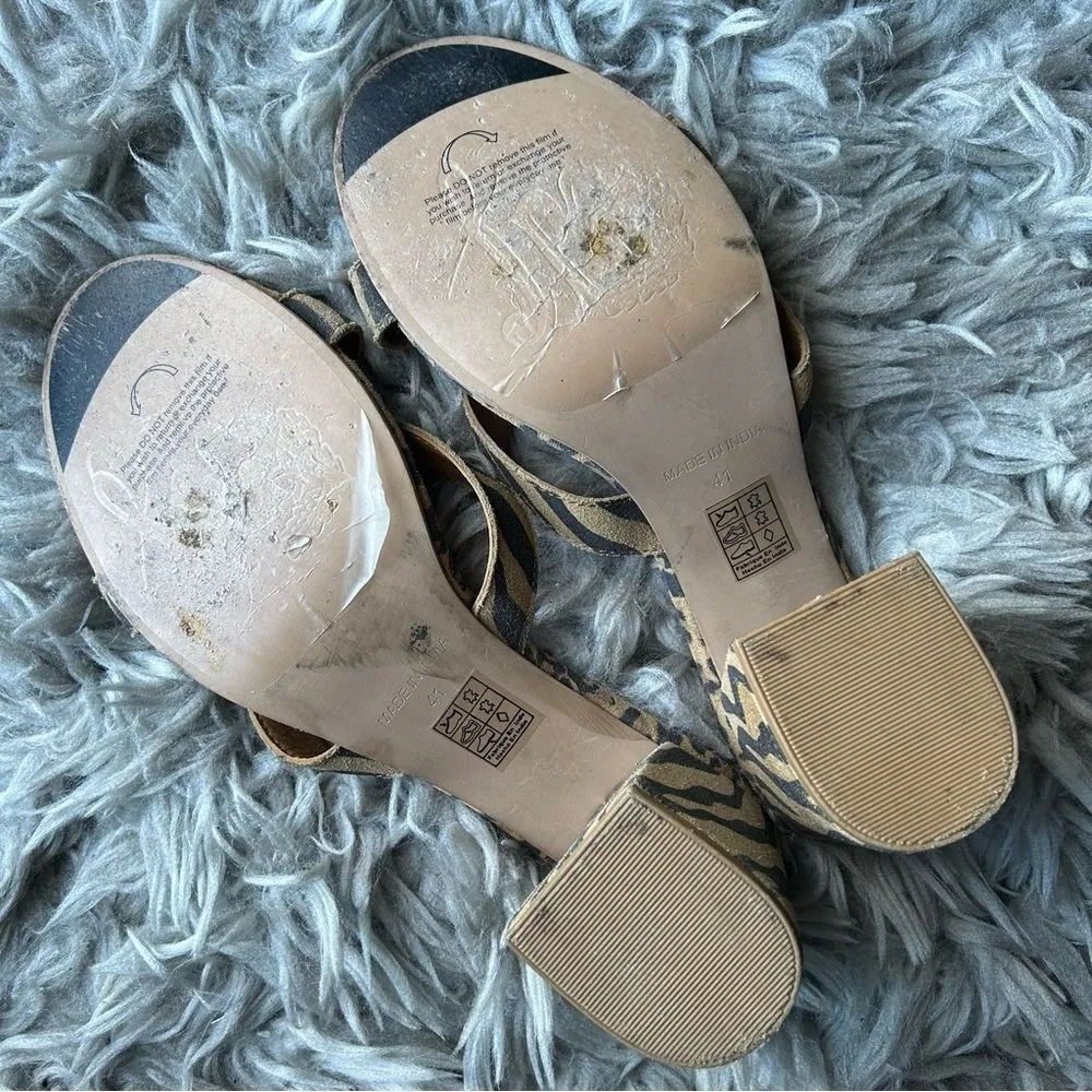 Free People Charlie-V animal print block heel sandal women’s shoe size 10 - Image 9