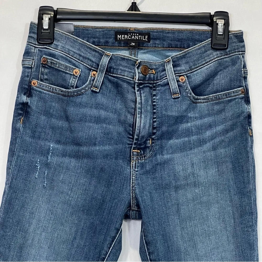 J.CREW MERCANTILE High Rise Distressed Skinny Jeans Size 28 NWT - Image 3