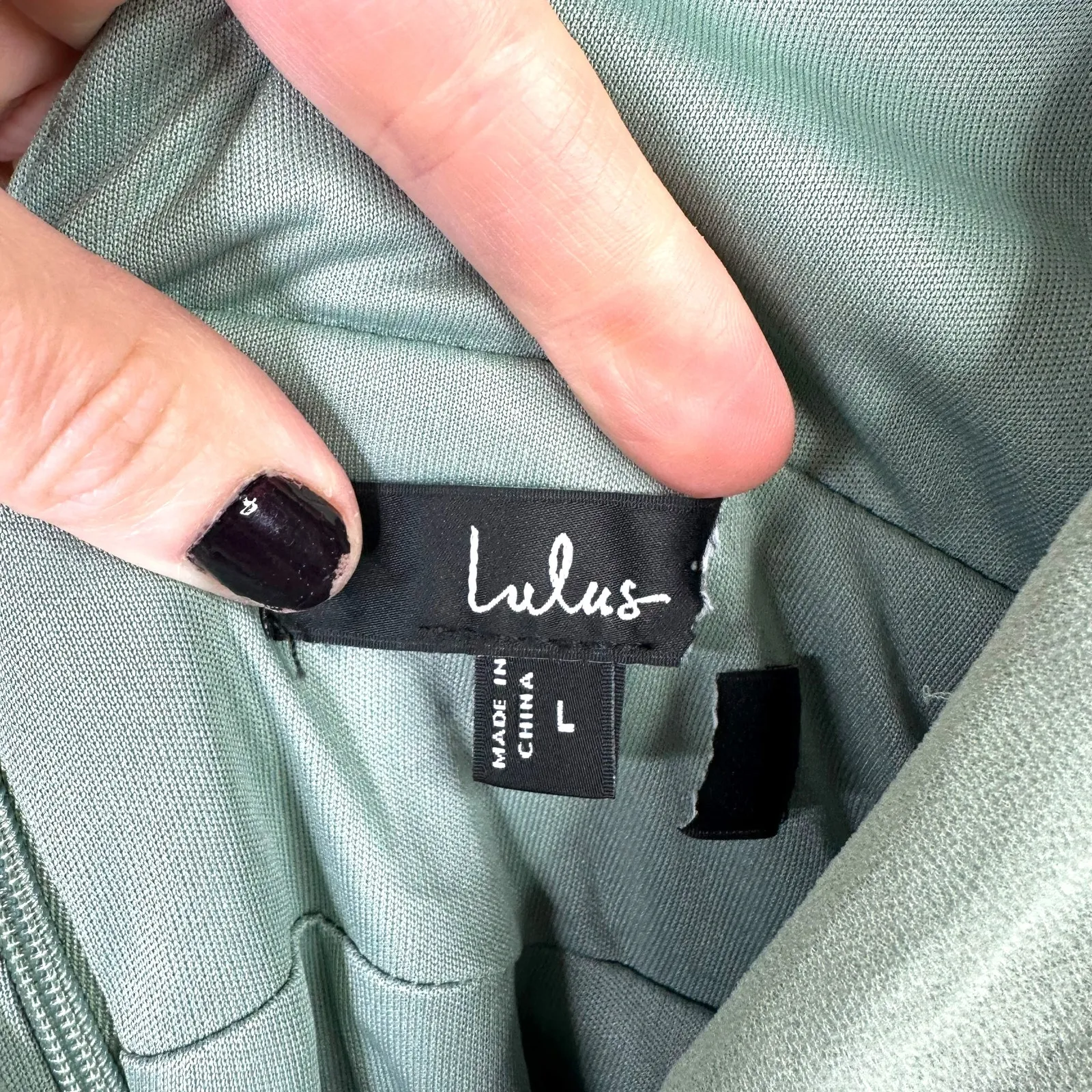 Lulus NWOT Heavenly Hues Sage Green Brush Woven Chiffon V-Neck Maxi Dress Large - Image 6