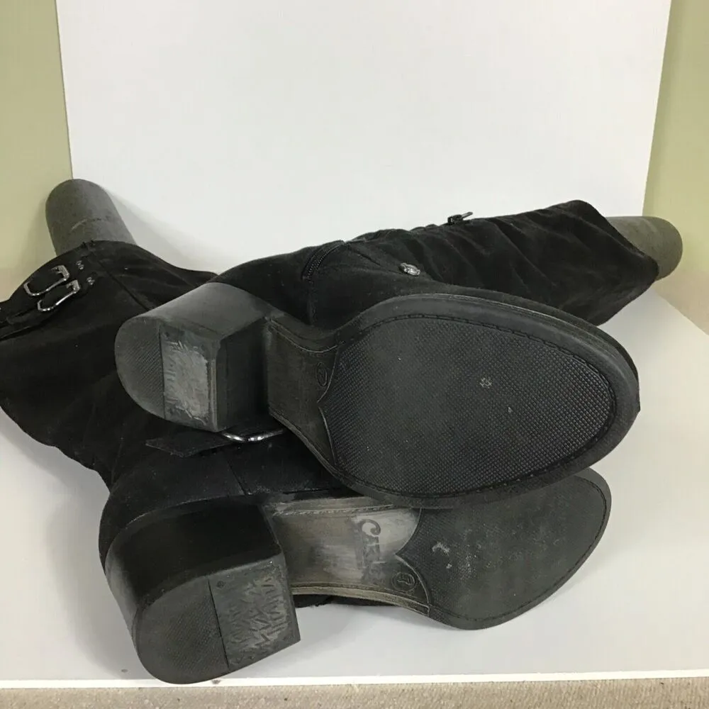 Carlos Santana Women tall boots Sz. 7 Black. EUC Cara Wide calf  Tall biker boot - Image 8