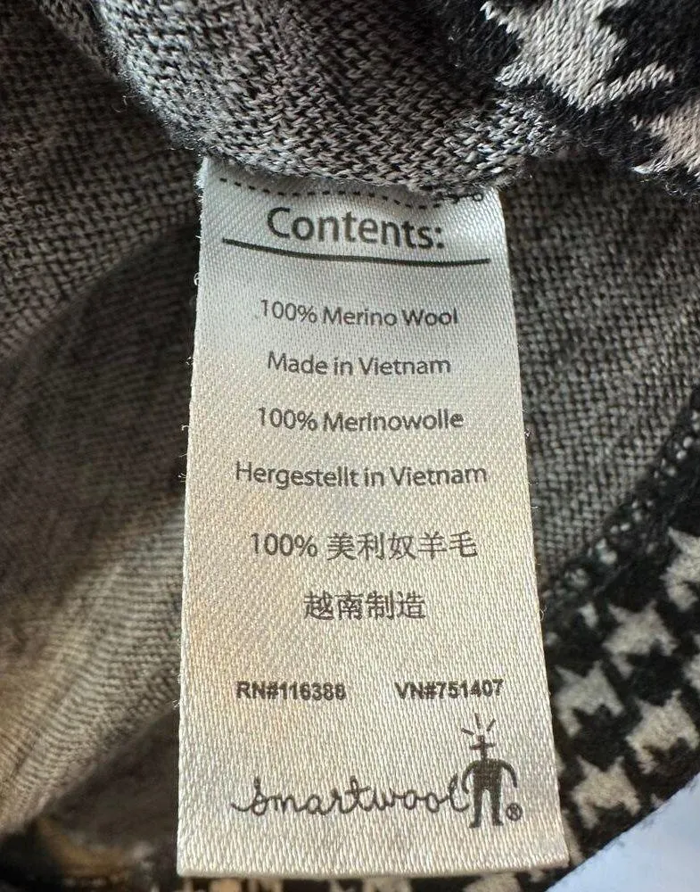 Smartwool  Small Black White Merino Wool Quarter Zip Women's Pullover Jacket - Image 8