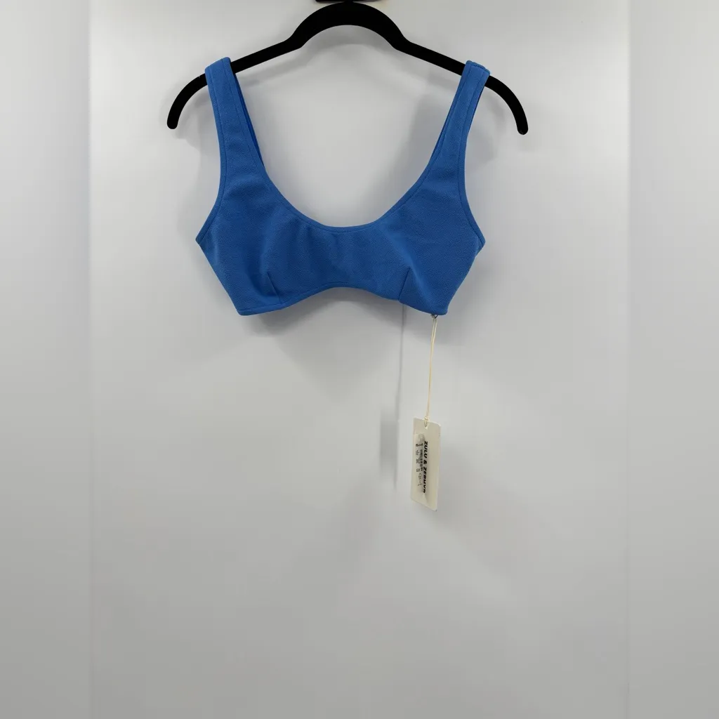 Zulu & Zephyr Dress Ocean Blue Textured Crop Bralette Size 4 - Image 6