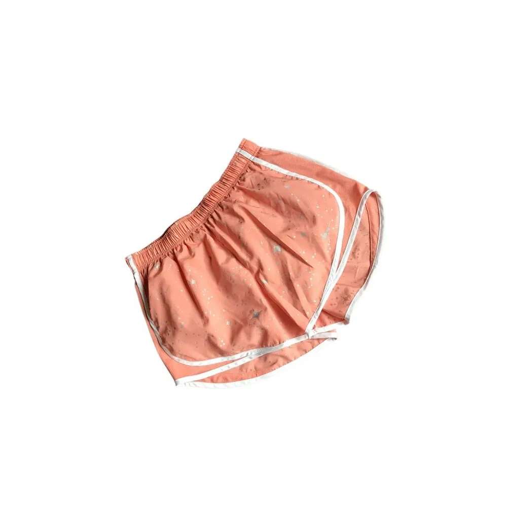 Nike Pink, Silver and White Patterned Running Shorts - Image 3