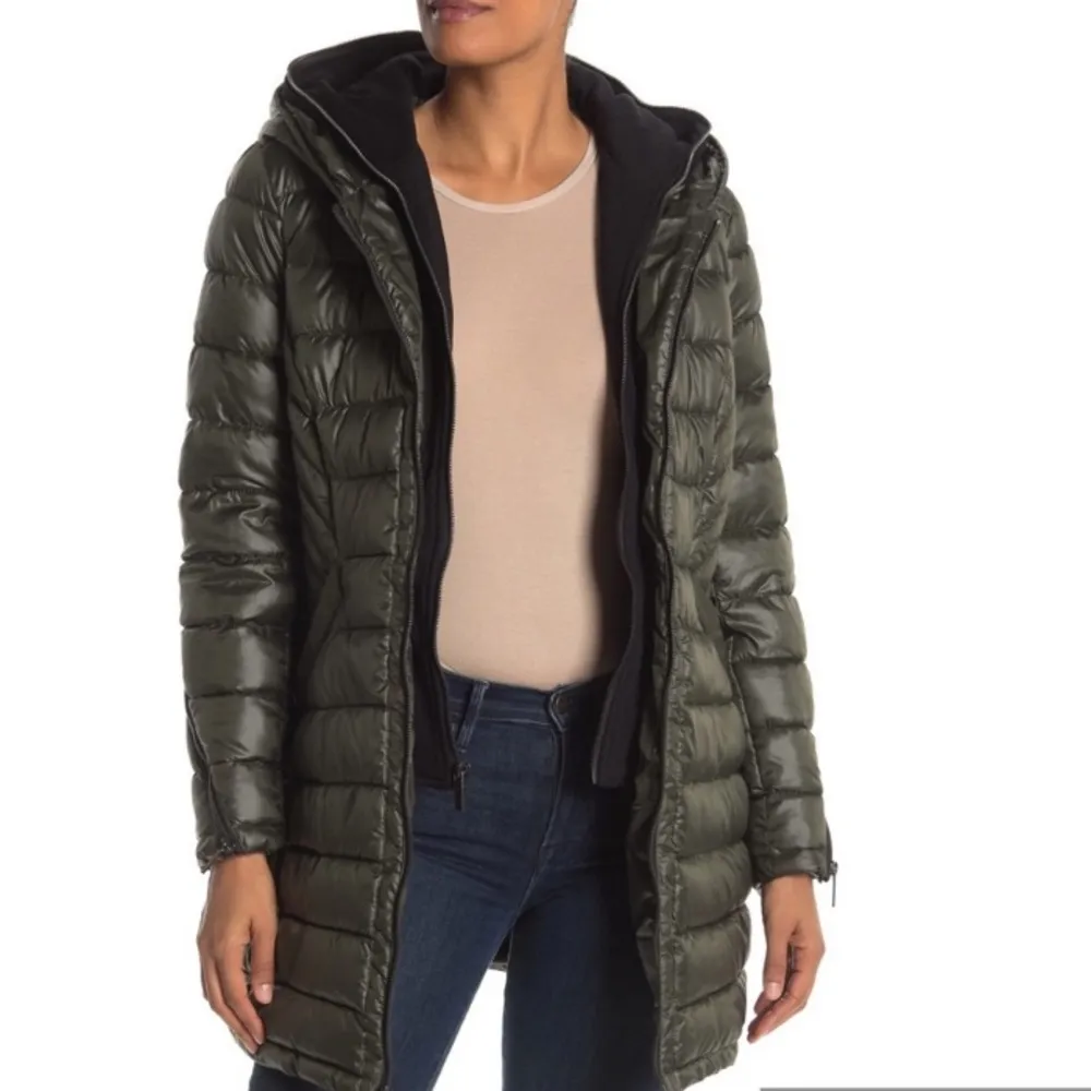 French Connection  Black Hooded Puffer Down Jacket Size XS NWT - Image 6