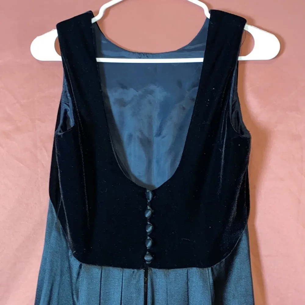 90s VINTAGE BLACK FORMAL MAXI DRESS GOWN Size M - Image 3