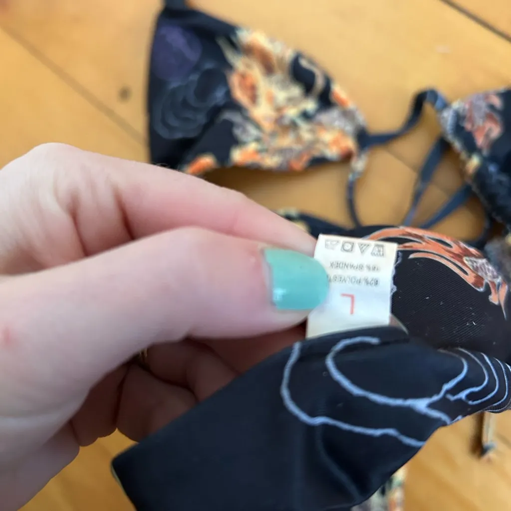 Dragon print Black and Orange Dragon Bikini set Large - Image 5