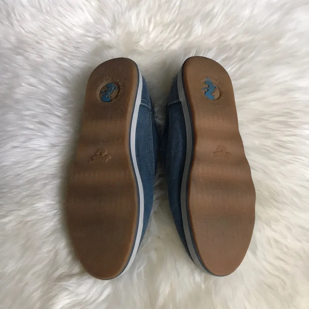 G.H. Bass Chambray Blue Waxed Canvas Tennis Shoes Sneakers Sz 8 - Image 4