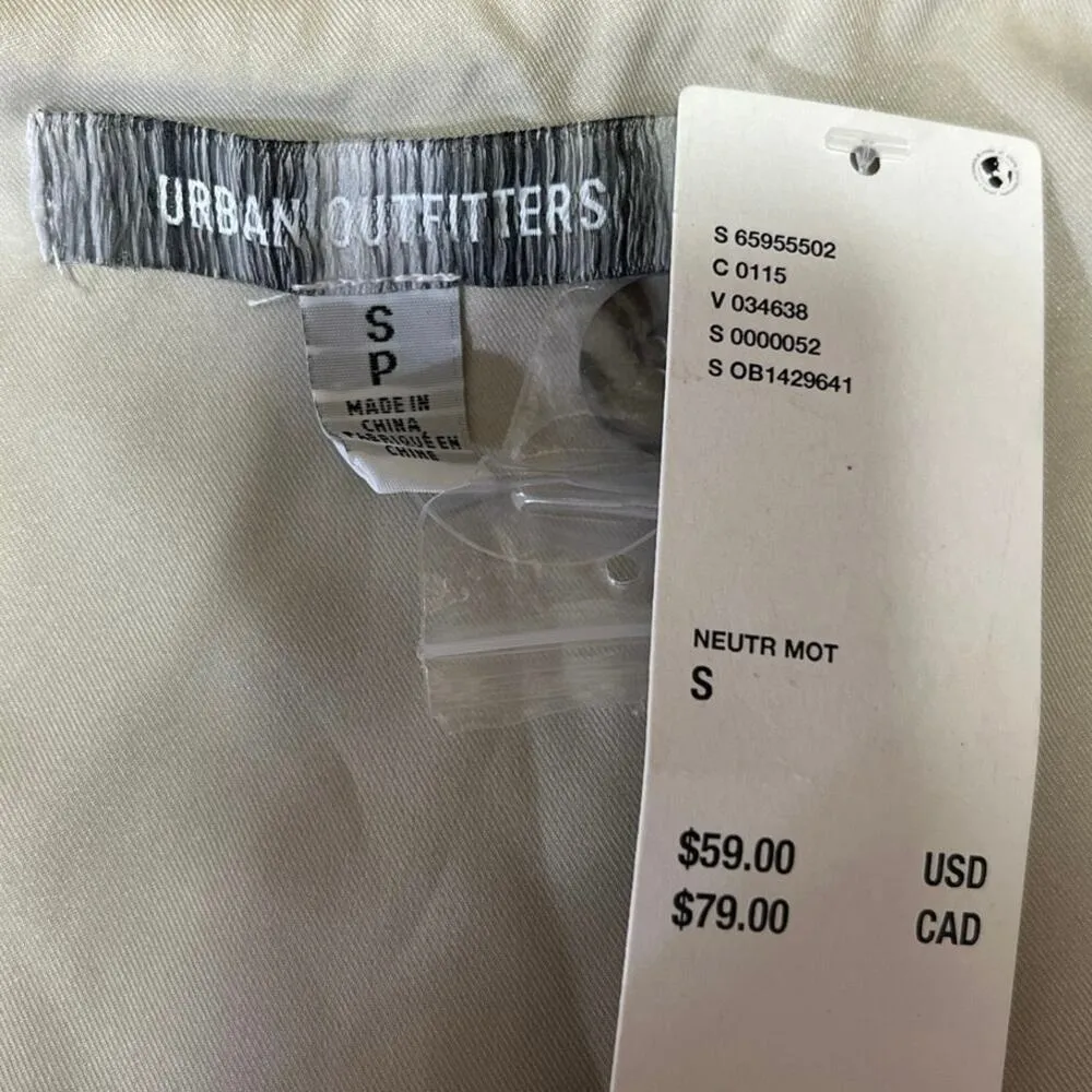 NEW Urban Outfitters Beige Deep V Neck Button Down Sleeveless Vest Top Size S - Image 3