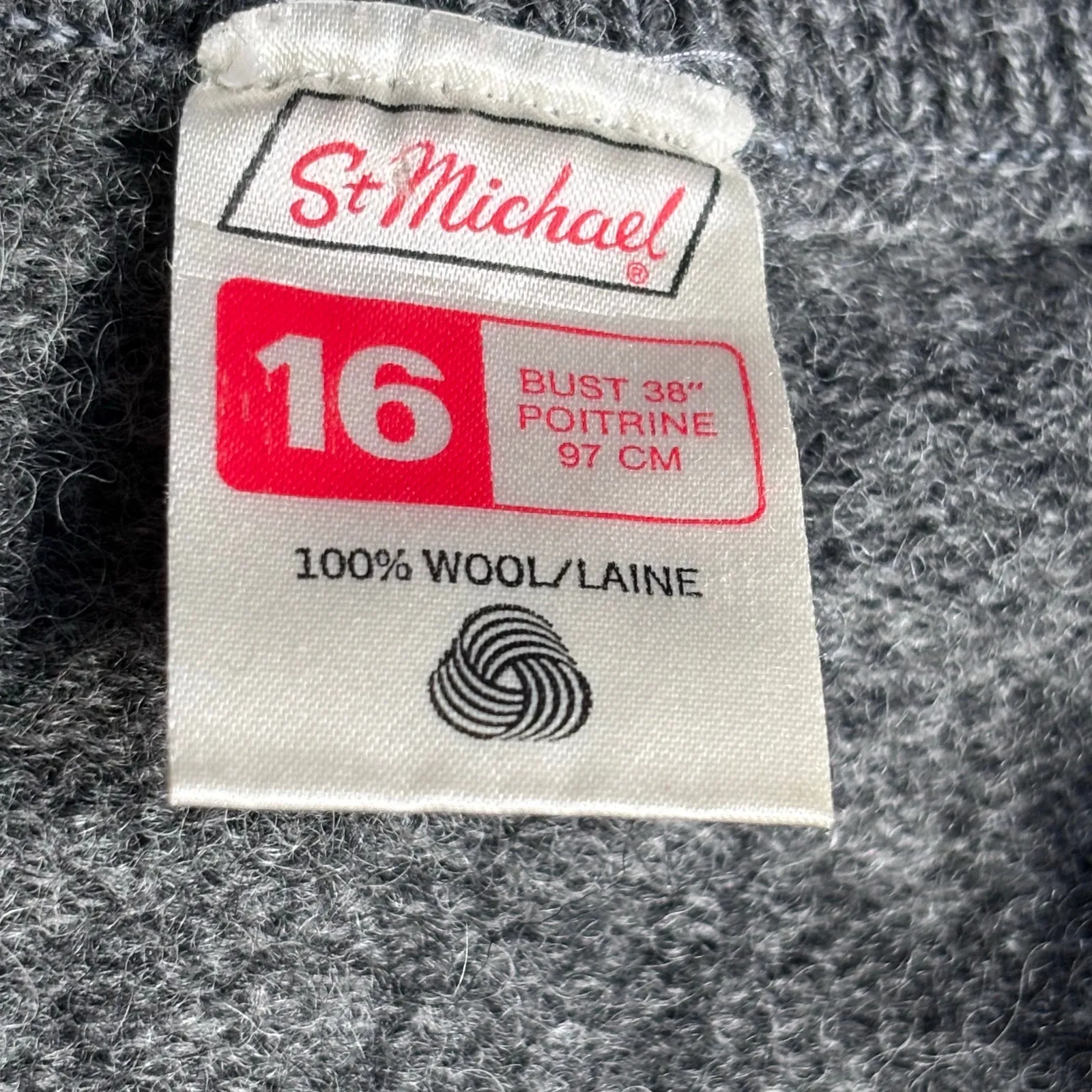 Vintage Gray Burgundy Argyle Sweater Vest High V Neck Wool Preppy Knit Unisex Size M - Image 8