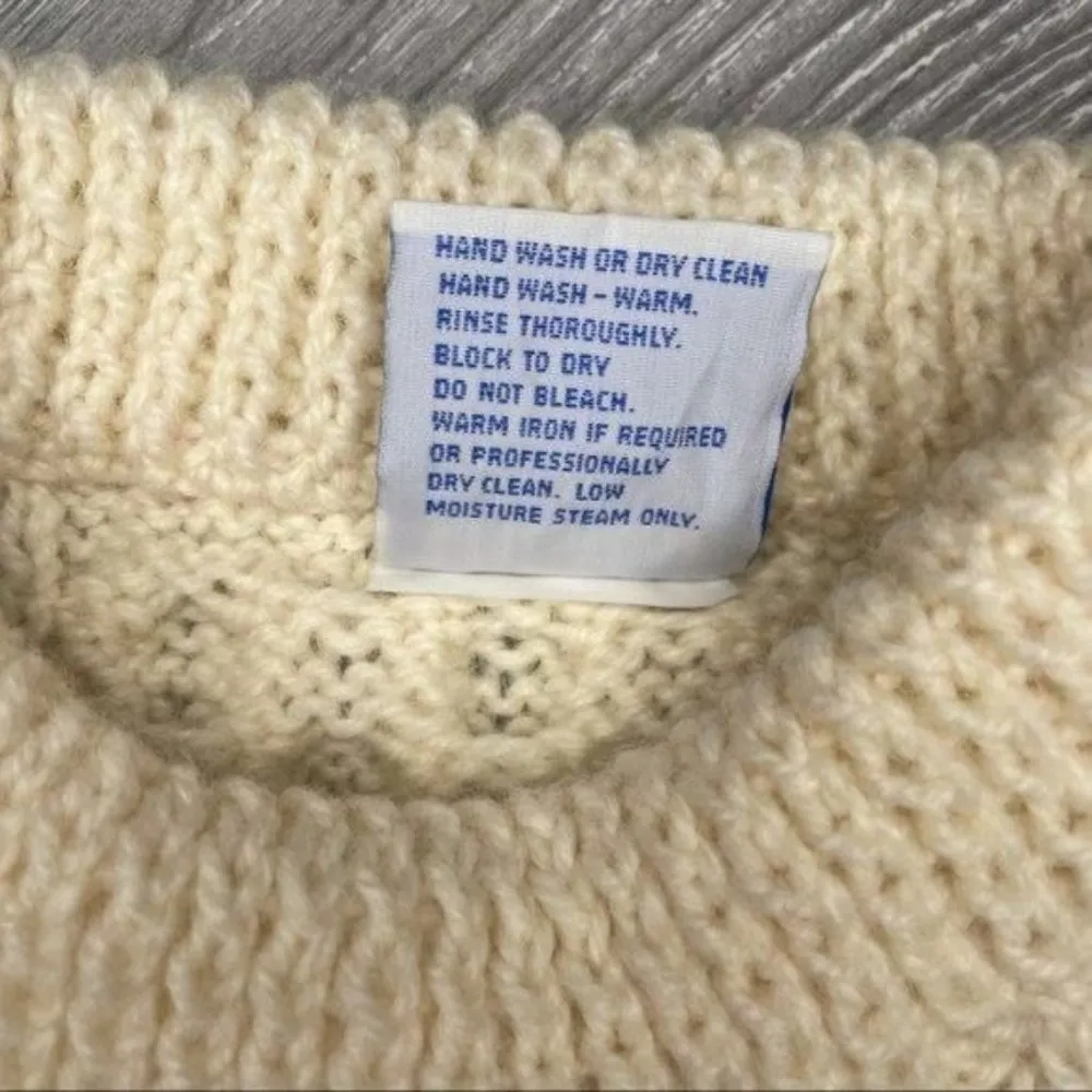 vintage john molloy knitted wool sweater corded detail cream off white medium - Image 3