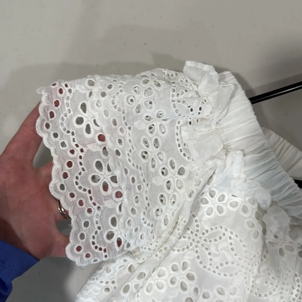 English Factory White Mini Dress Size Medium EUC - Image 7