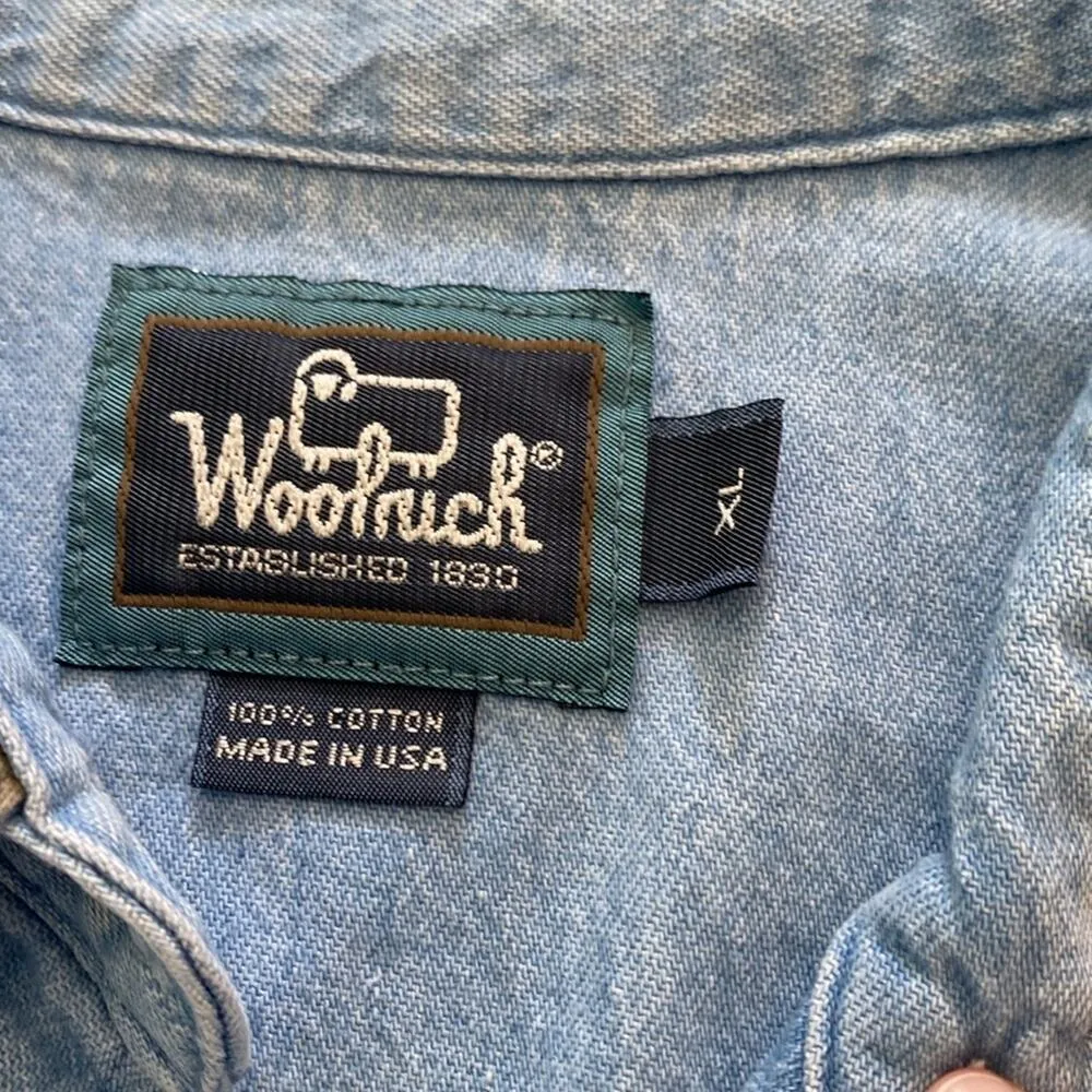 Vintage 1970 1980  denim button down shirt shacket sz XL made in USA - Image 2