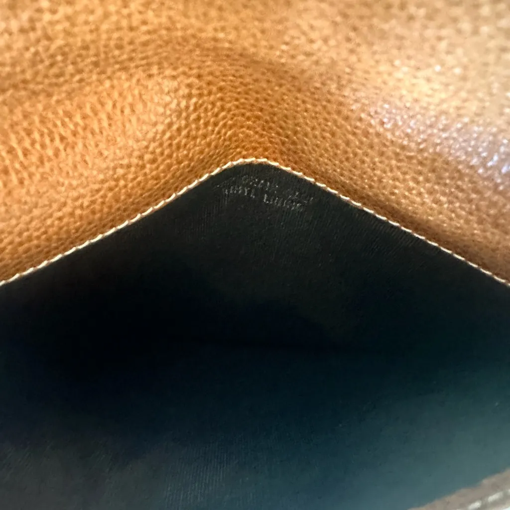 Saks Fifth Avenue Tan Leather Envelope Pouch - Image 4