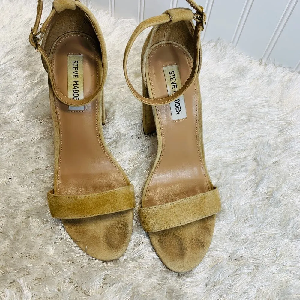 Carrson Tan Nude Single Strap Steve Madden Shoes Sz 9 - Image 2