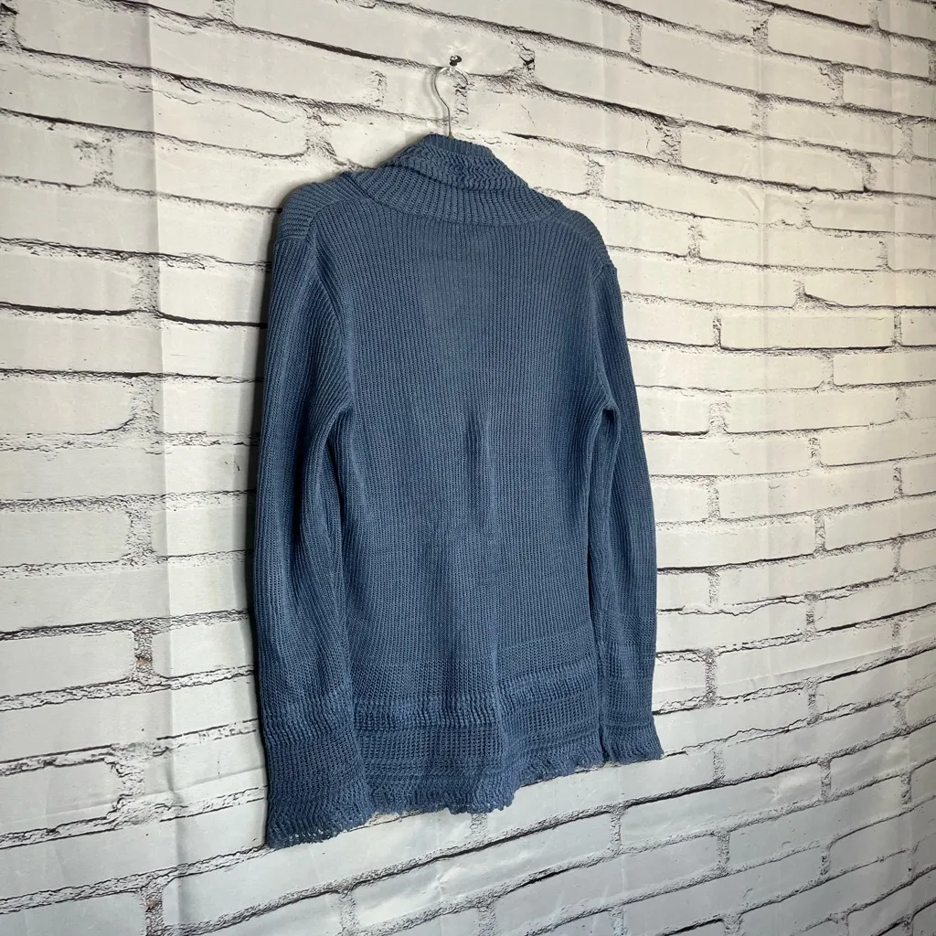 Vintage Lauren Ralph Lauren Blue Shawl Collar Cardigan Knit Top Women’s M Button Size M - Image 10