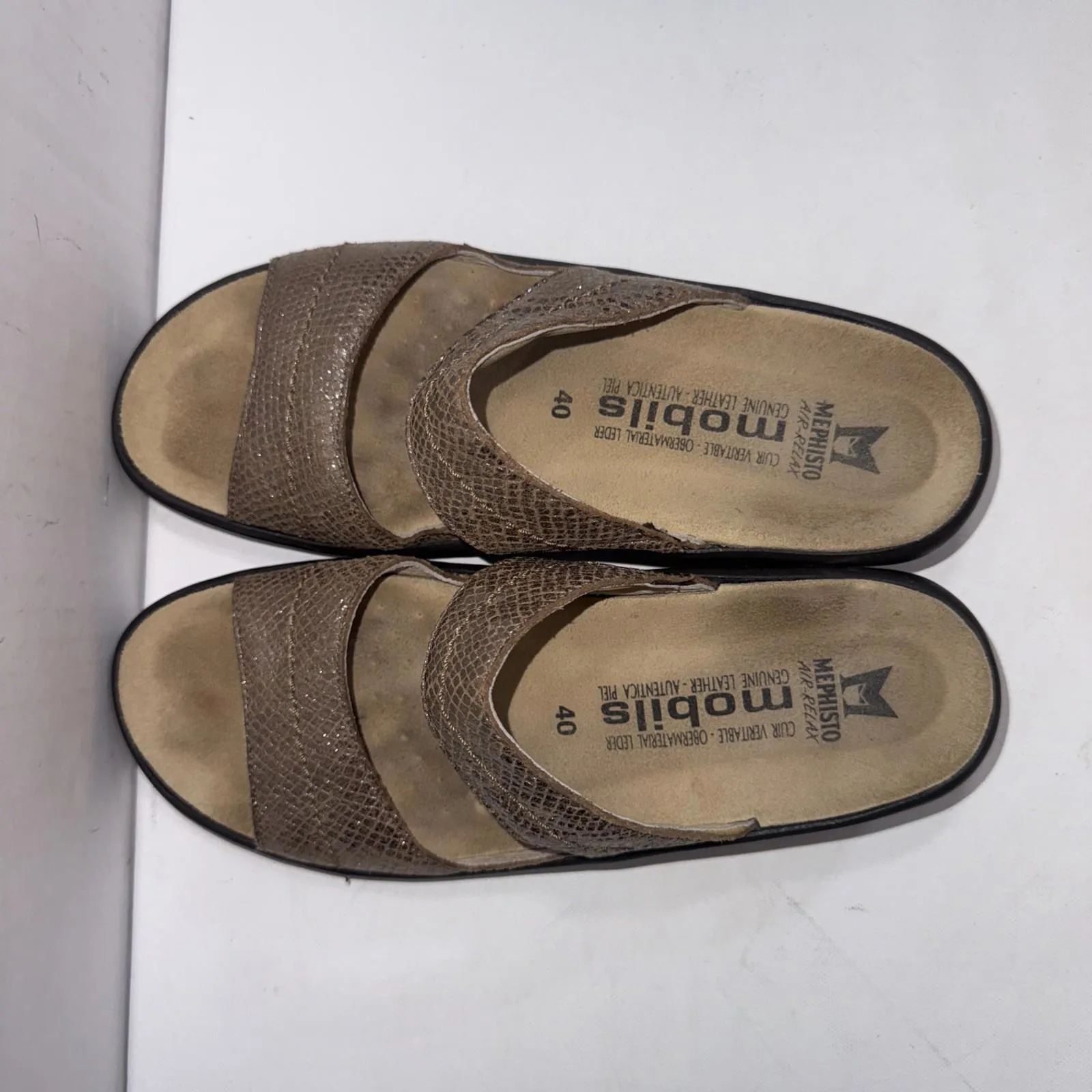 Mephisto Mobils Leather Gorpcore Classic Slip On Comfort Slides 40 Yellow Size 9 - Image 8