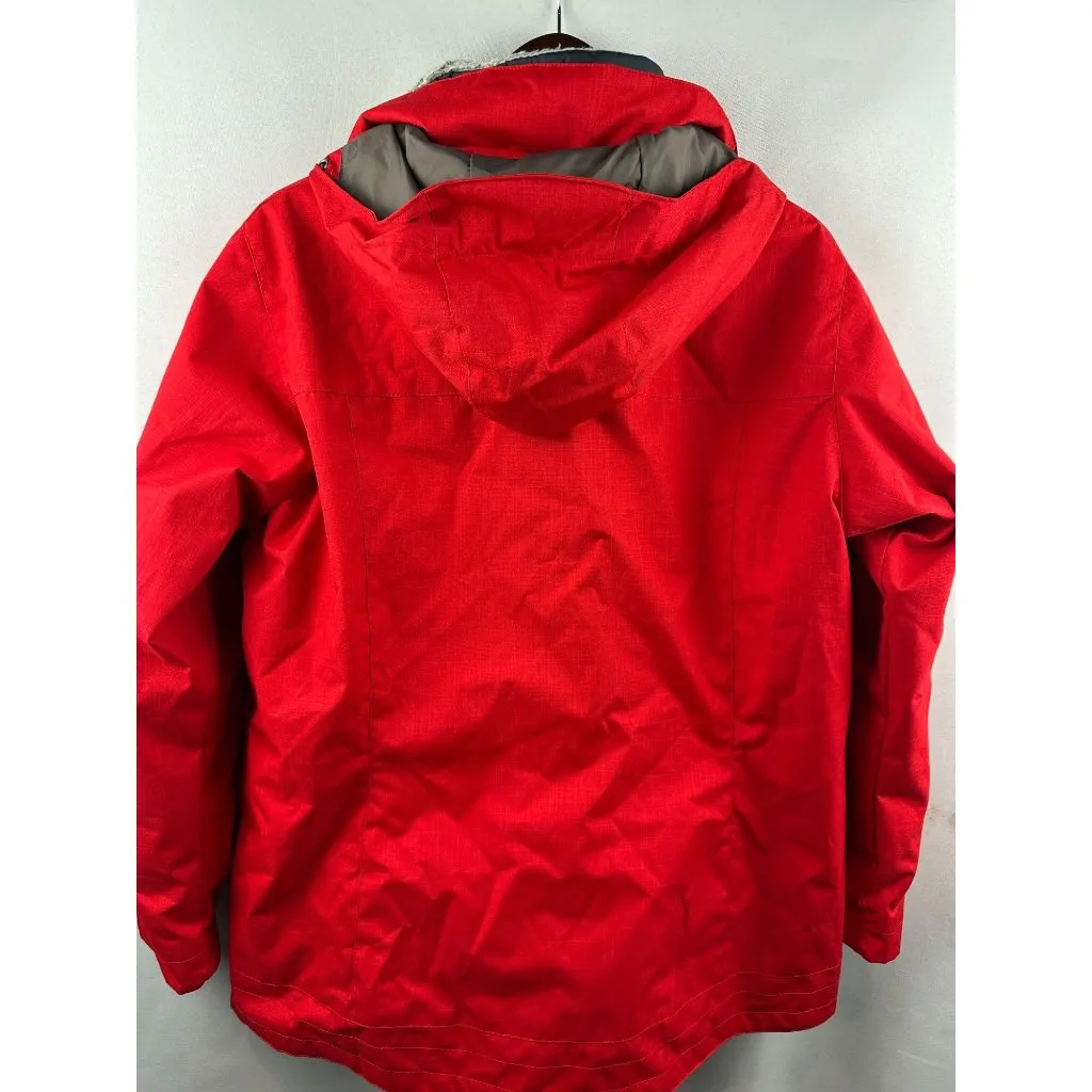 Women’s Columbia Interchange Winter Coat, Red Size 1X Hooded - Image 2