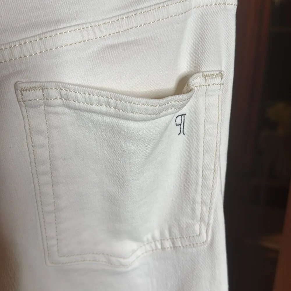 Pilcro Clean-Seamed High-Rise Wide-Leg Cream Jeans Size 30 - Image 8