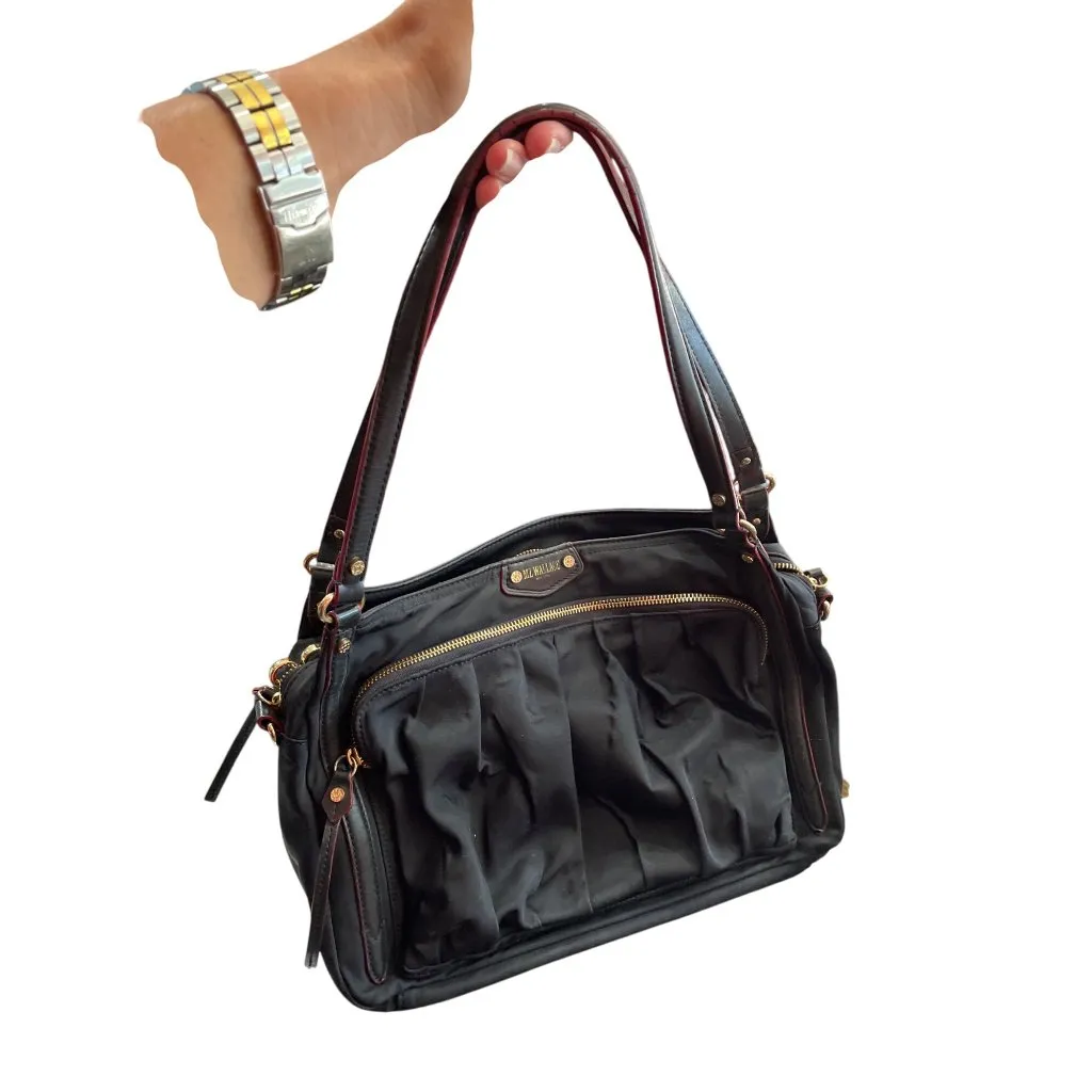 MZ Wallace womans Black Nylon Leather Trim Handbag crossbody SKU 8907 - Image 12