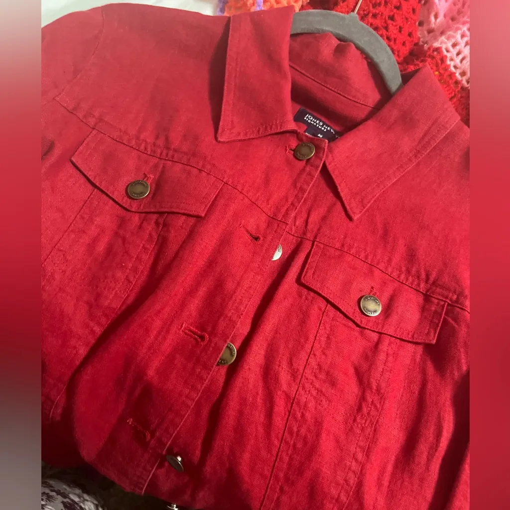 Jones New York Women's Red Jean Jacket - Image 4