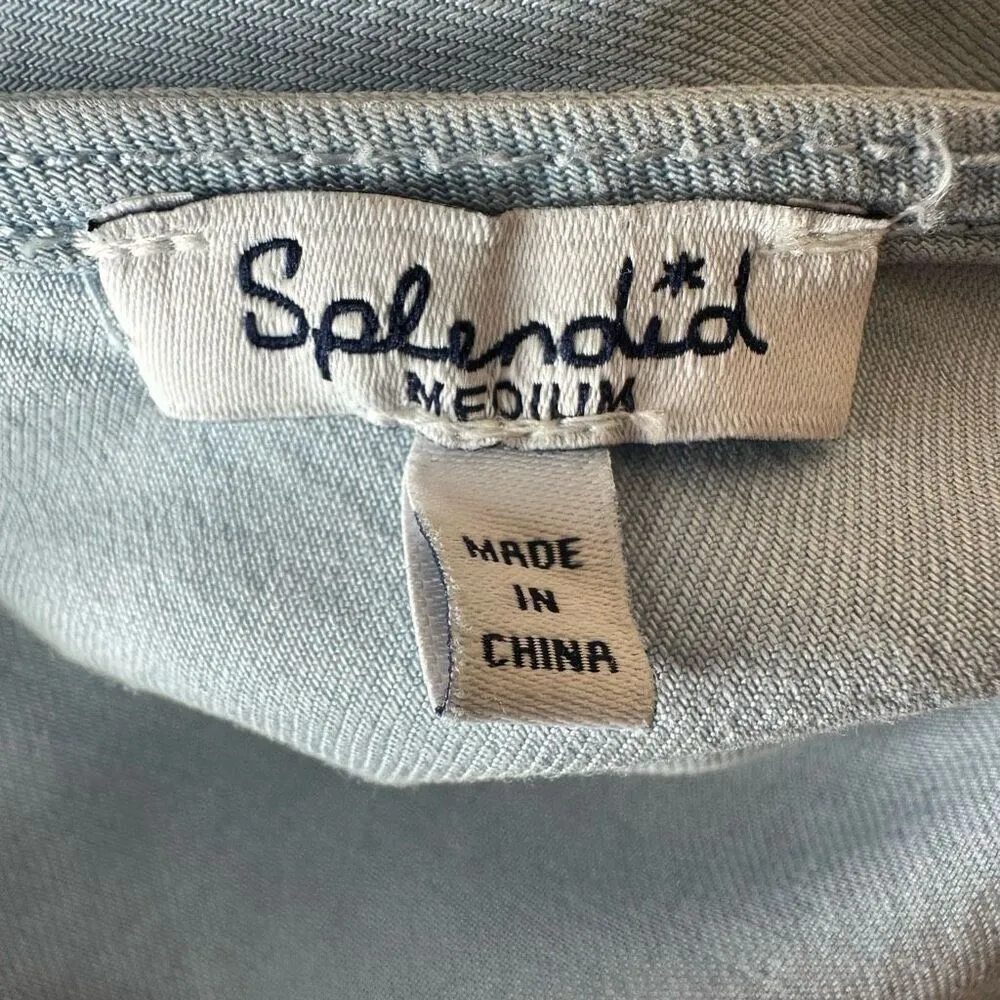 Splendid  Cropped Chambray Jumpsuit Size Medium - Image 5