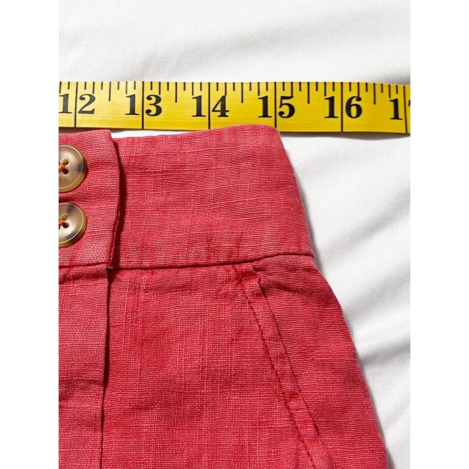 Free People Womens Johana Linen Skort Shorts Coral Low Rise Micro Mini Size 2 - Image 11