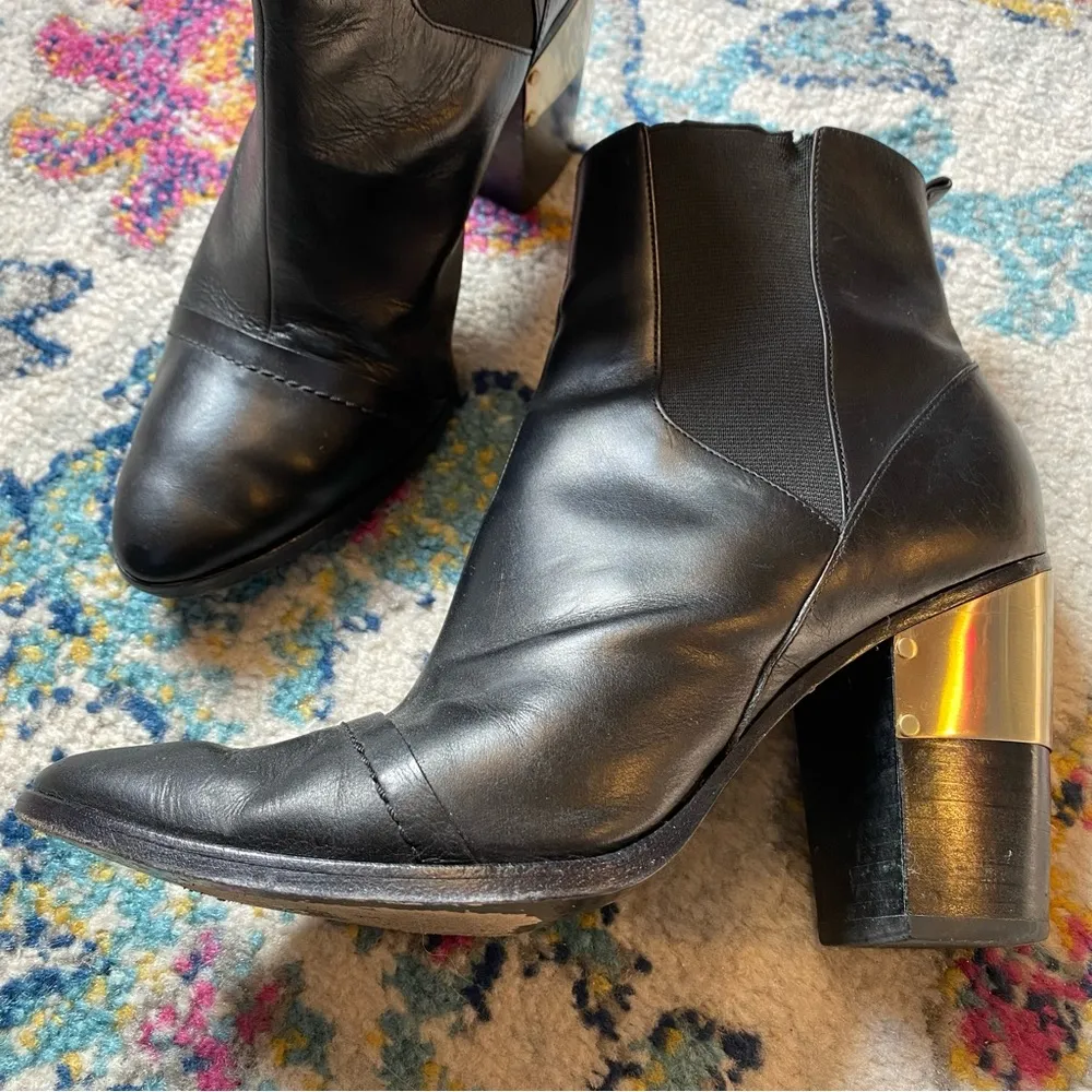 Rachel Zoe Gold Plated Ankle Boots - Image 4