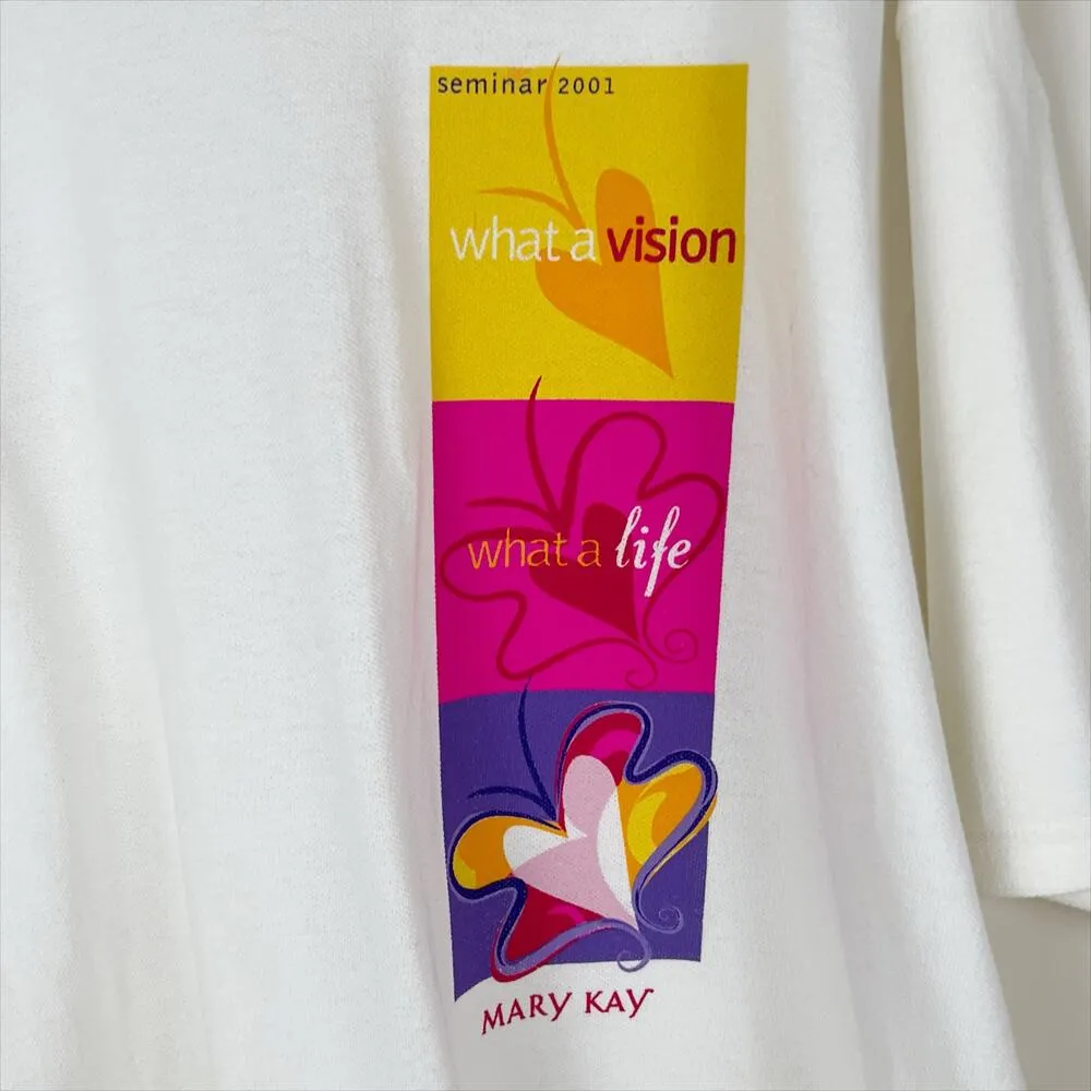 Vintage Mary Kay Seminar 2001 White Graphic Tee T - Image 3