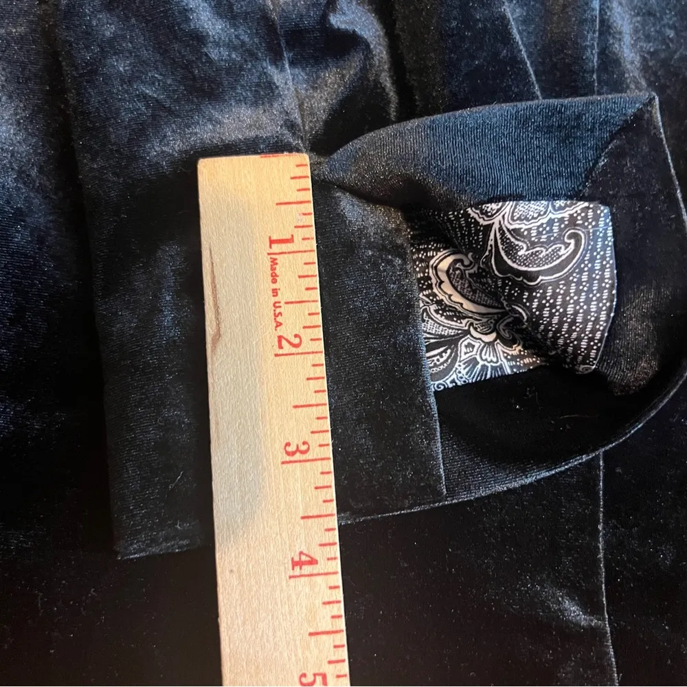 GNW women’s Black Velvet one button Academia Blazer Jacket w/Floral lining|SZ:M Size M - Image 7