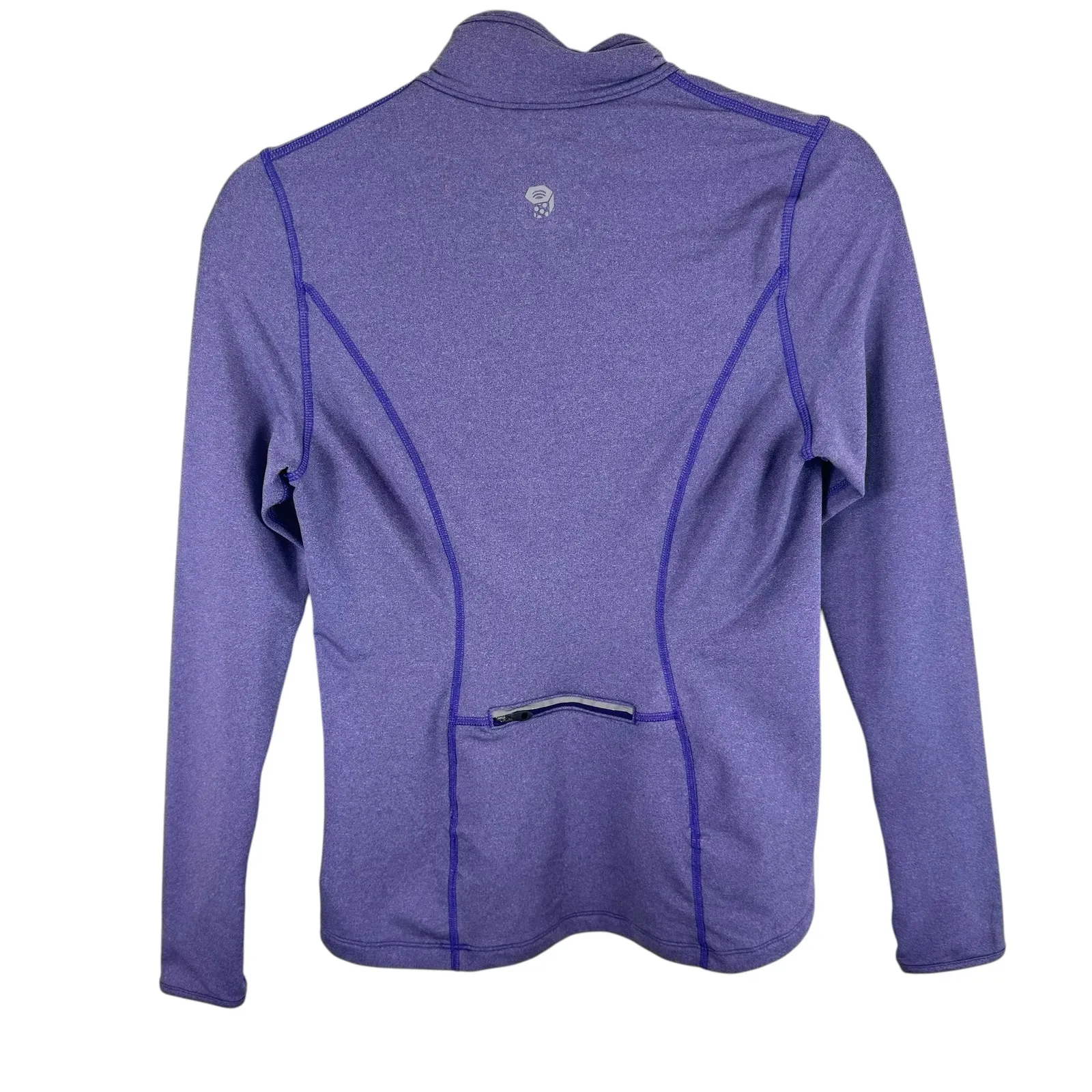Mountain Hardwear Purple Mock Neck 1/4 Zip Athletic Pullover Zip Pocket Size S - Image 2