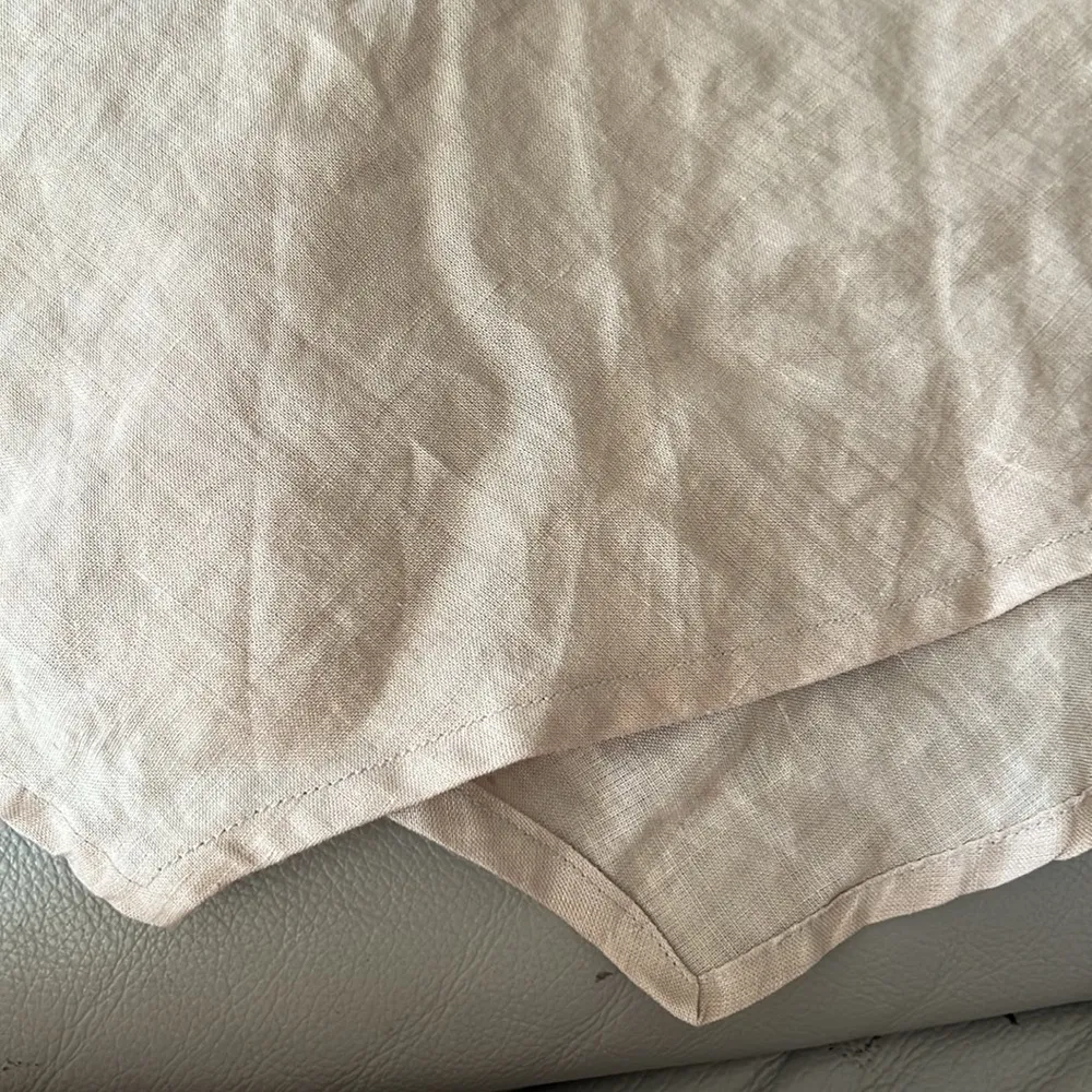 Handmade Linen  Floral Beads Embroidery Aprox L - Image 15