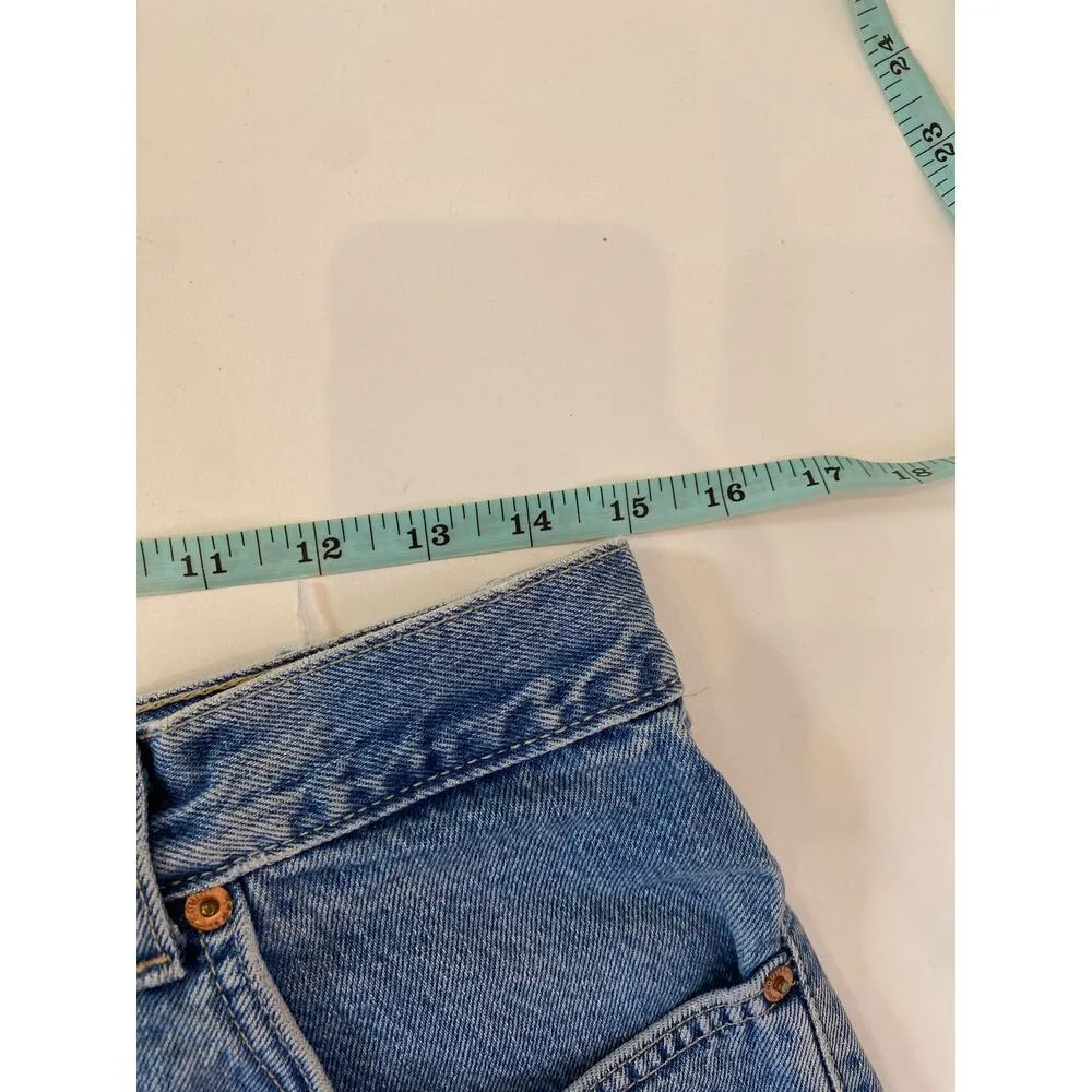 County Seat Vintage 90s Y2K Destroyed Cut Out Raw Hem Denim Jeans Shorts Sz 30 Blue - Image 11