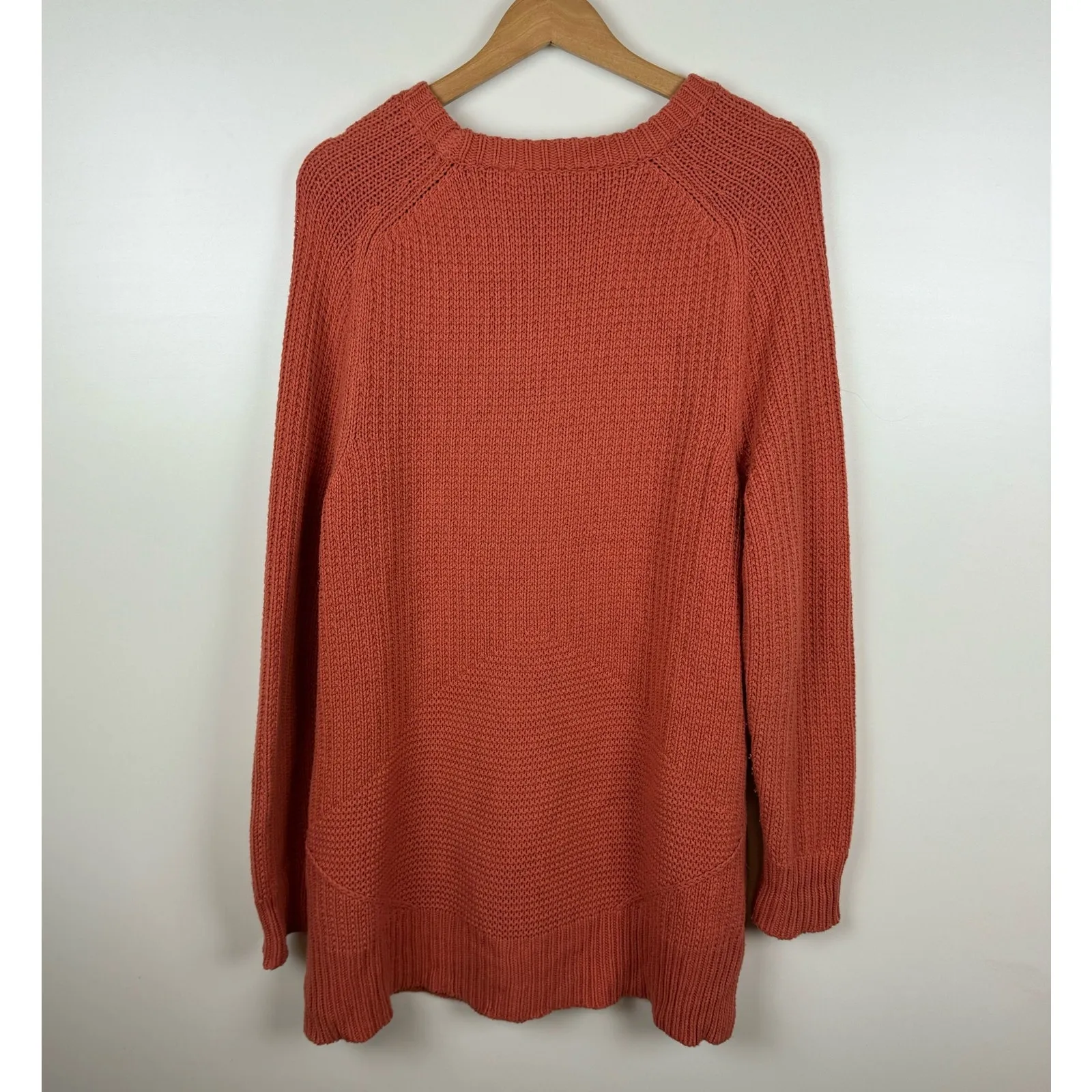Soft Surroundings‎ Womens Chamonix Cable Knit Chunky Sweater in Orange Sz M Fall - Image 7