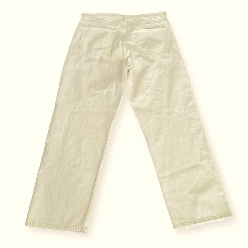 BANANA REPUBLIC Mid Rise Loose Fit High Rise Stovepipe Ivory Jeans Size 33 NEW - Image 6
