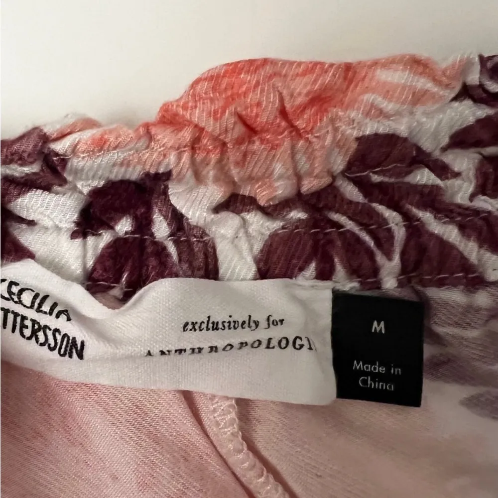 Anthropologie Cecilia Peterson floral wide leg pants elastic waist peasant boho - Image 4