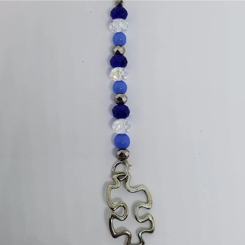 Beaded Autism Awareness Keychain - Image 2