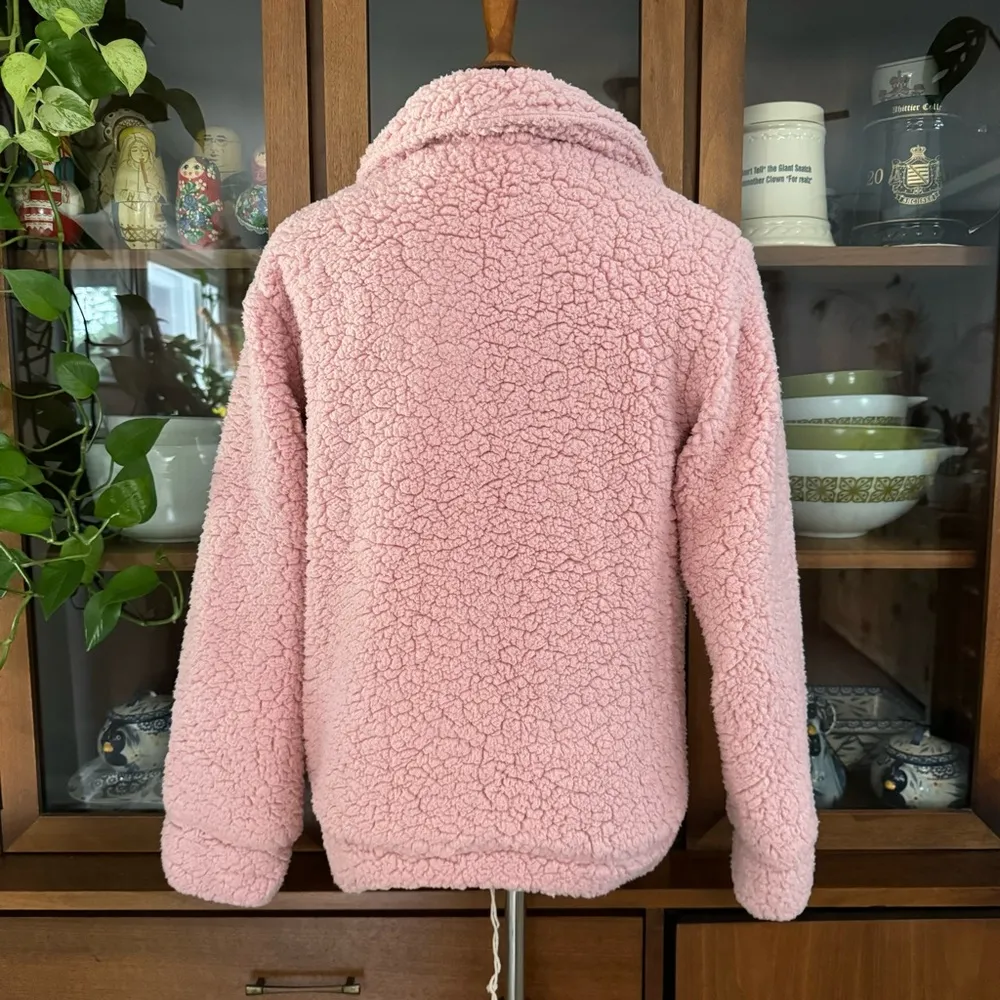 Women’s Levi’s Pastel Pink Sherpa Zip Coat - Image 3