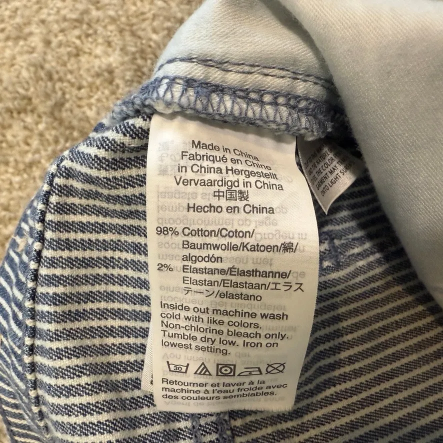 Madewell 31 9" mid rise skinny piper stripe stretch jean pant P2 2323 - Image 11