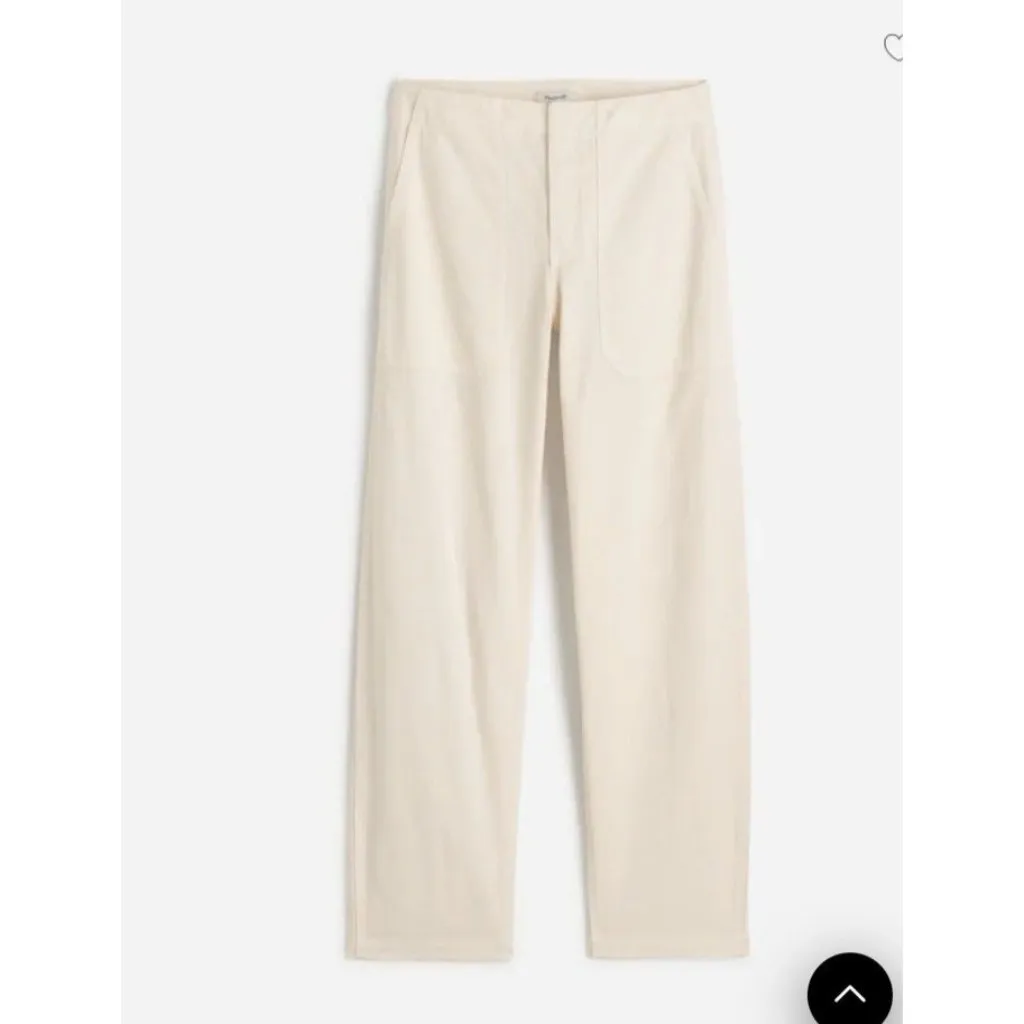 Madewell The Tapered-Leg Utility Pants Lighthouse Ivory Size 24 NV175 - Image 6