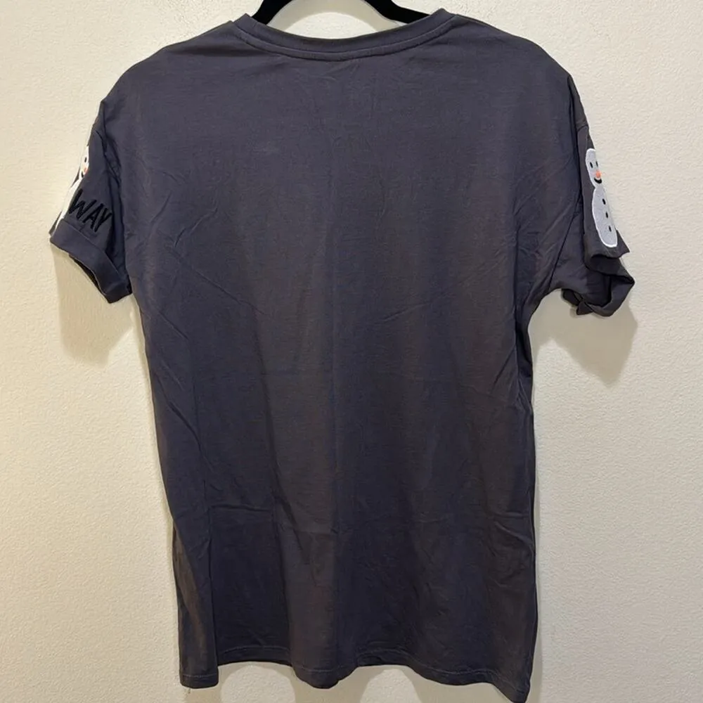 ASOS Snow Way Snowman Embroidered Tee Size 6 - Image 7