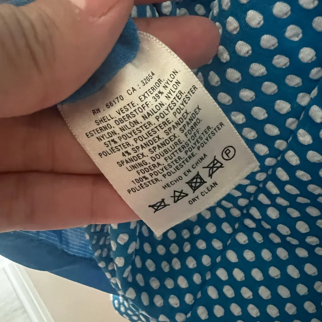 ANTHROPOLOGIE MAEVE A-line Polka Dots White Blue Sleeveless Mini Dress Sz M - Image 5