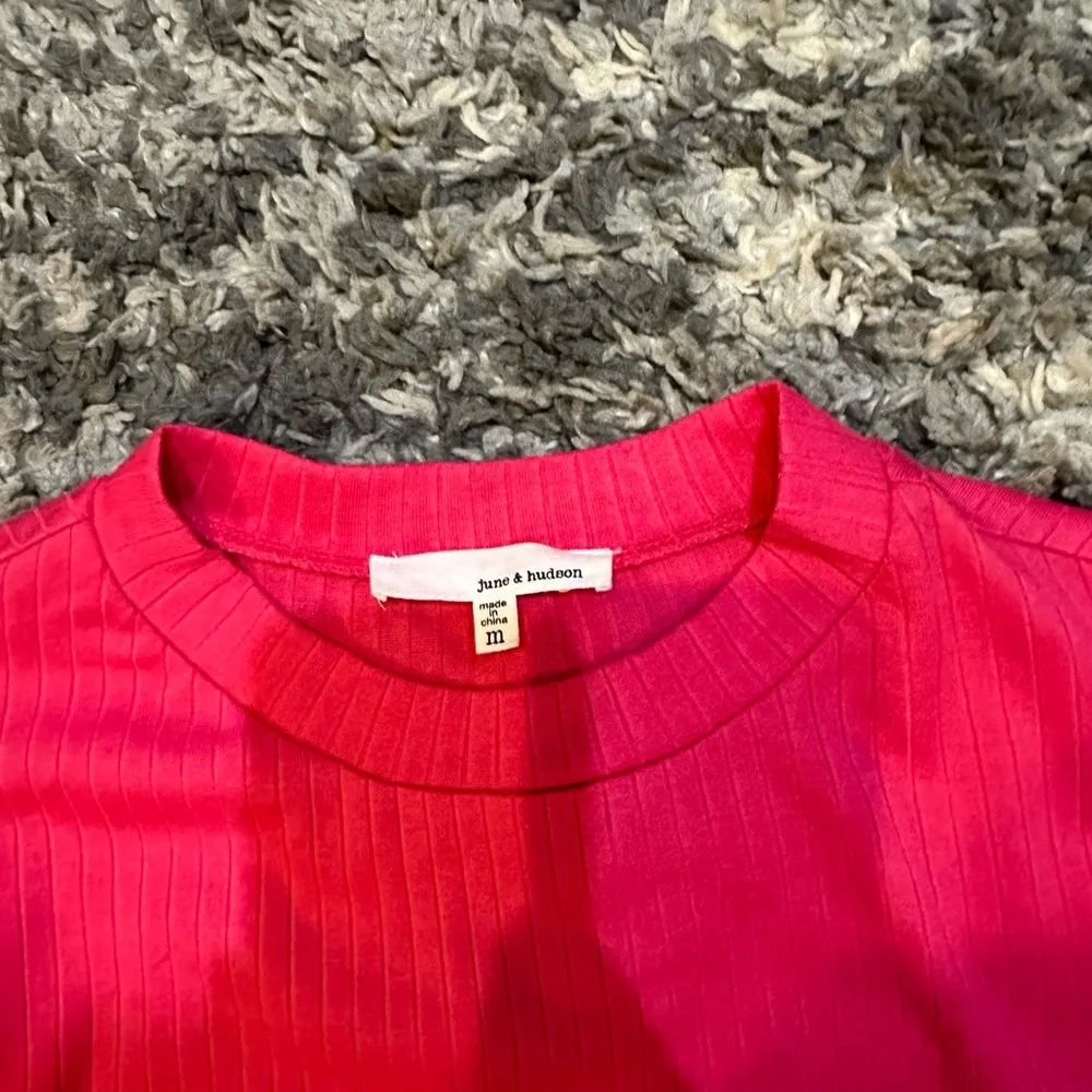 June and Hudson Pink Puffy Ribbed Top - Image 3