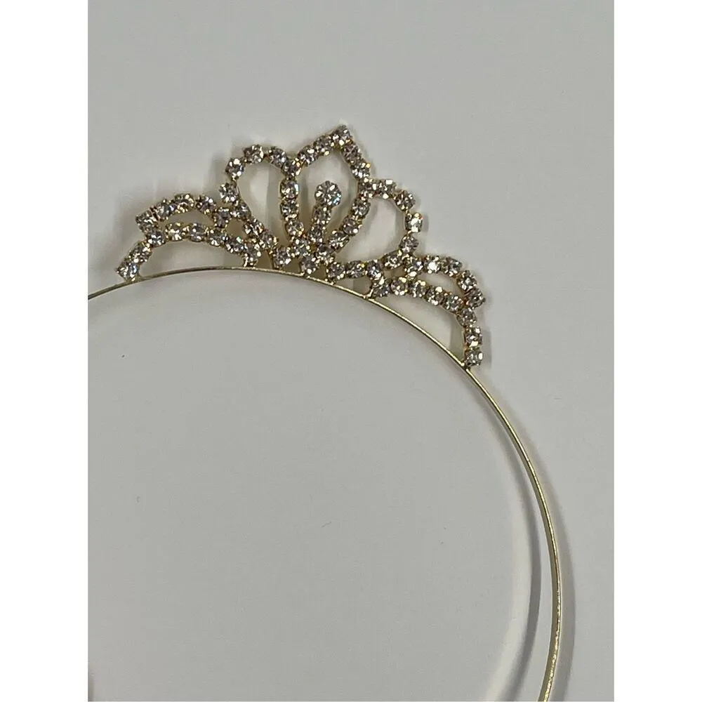 Gold colored cut glass tiara. Prom, special event, wedding . - Image 4