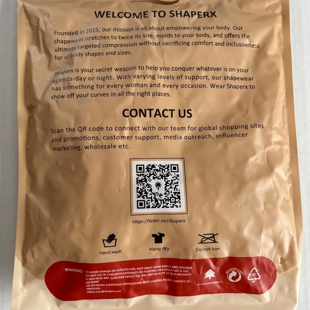 SHAPERX Sz S M Bodysuit Tummy Control Shapewear Full Body Nude Beige STYLE 5213 - Image 5