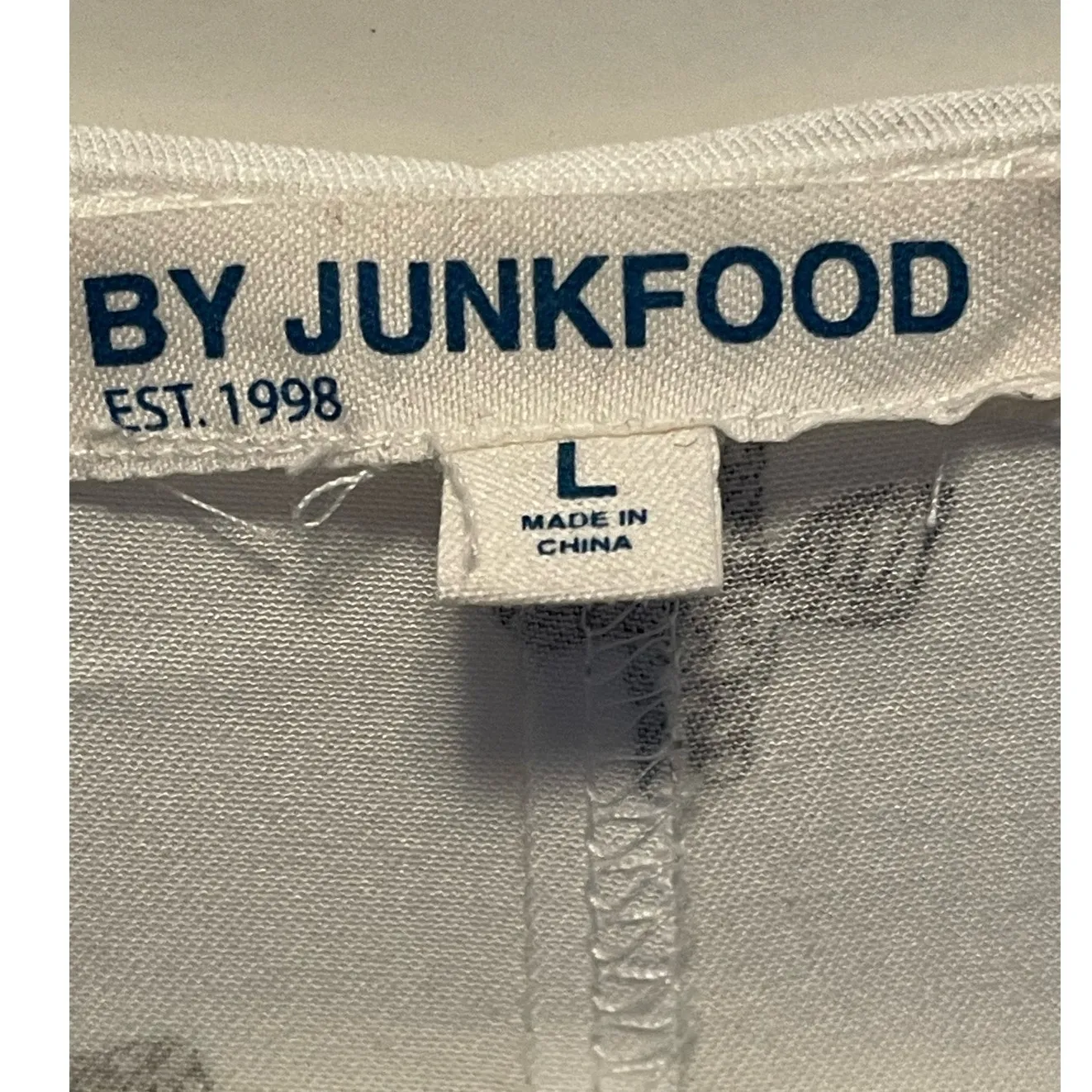 Rock by Junkfood White Button Front Blondie Camp Funtime Print Dress Large - Image 5