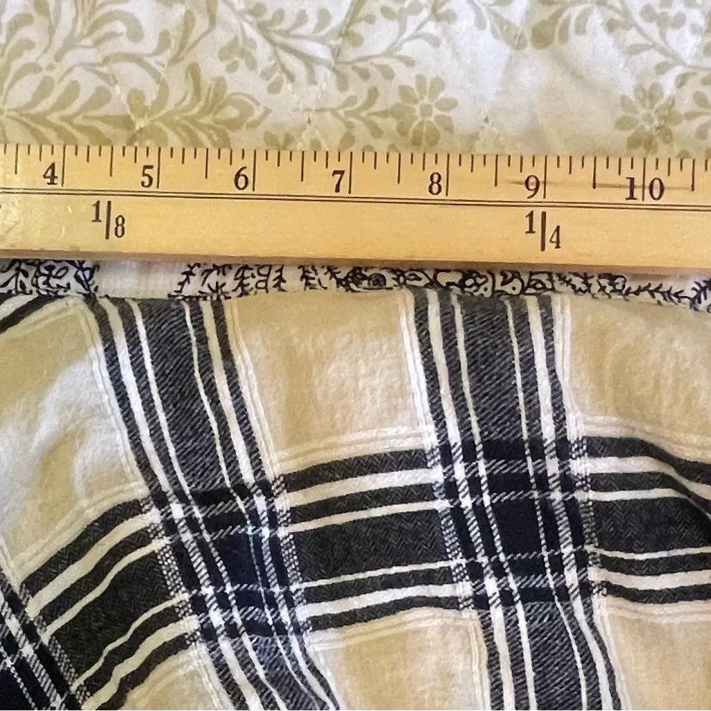 Altar’d State Plaid Cotton Skirt Size M – Cream Black A-Line Boho Style - Image 6