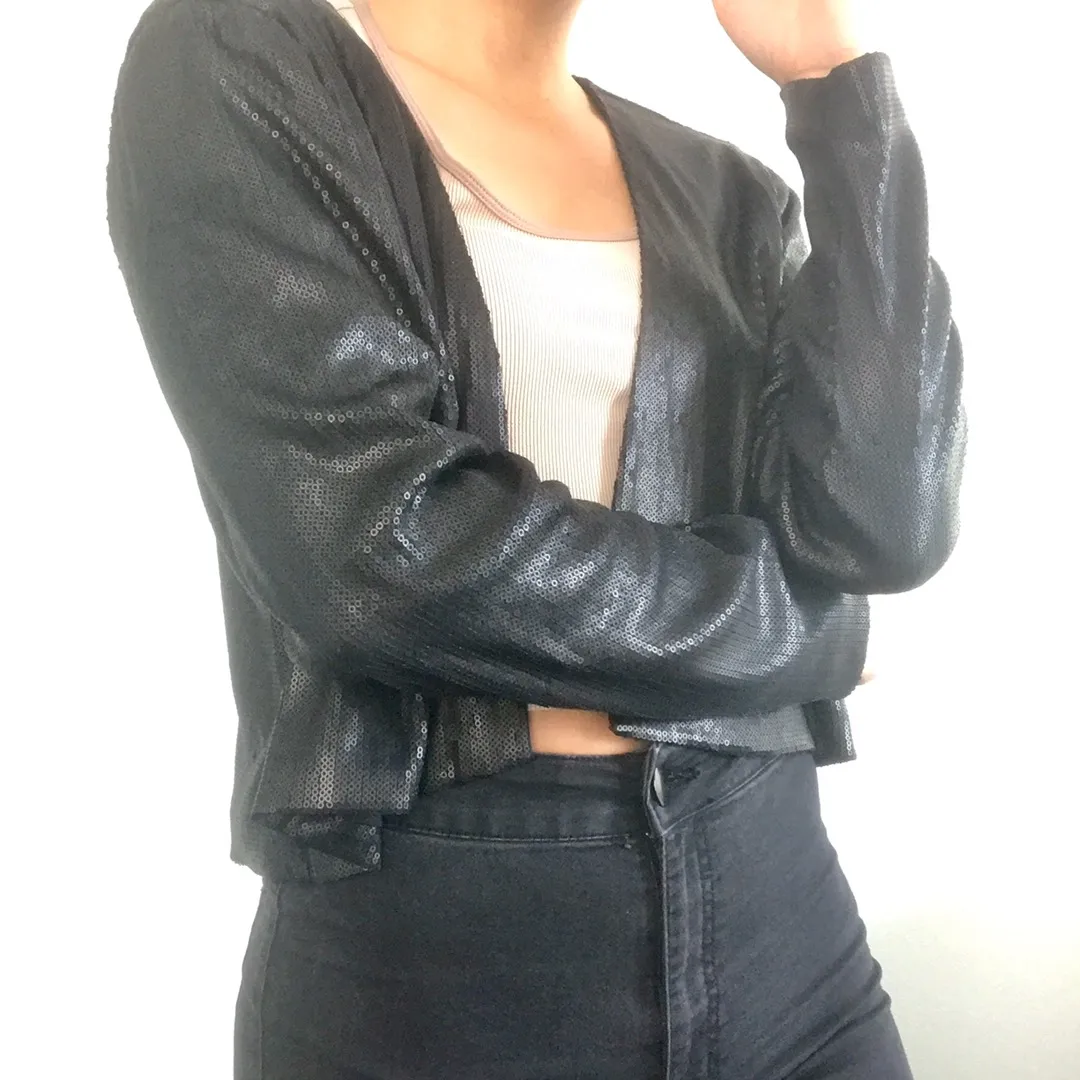 Sequin Cropped Cardigan  - Image 2