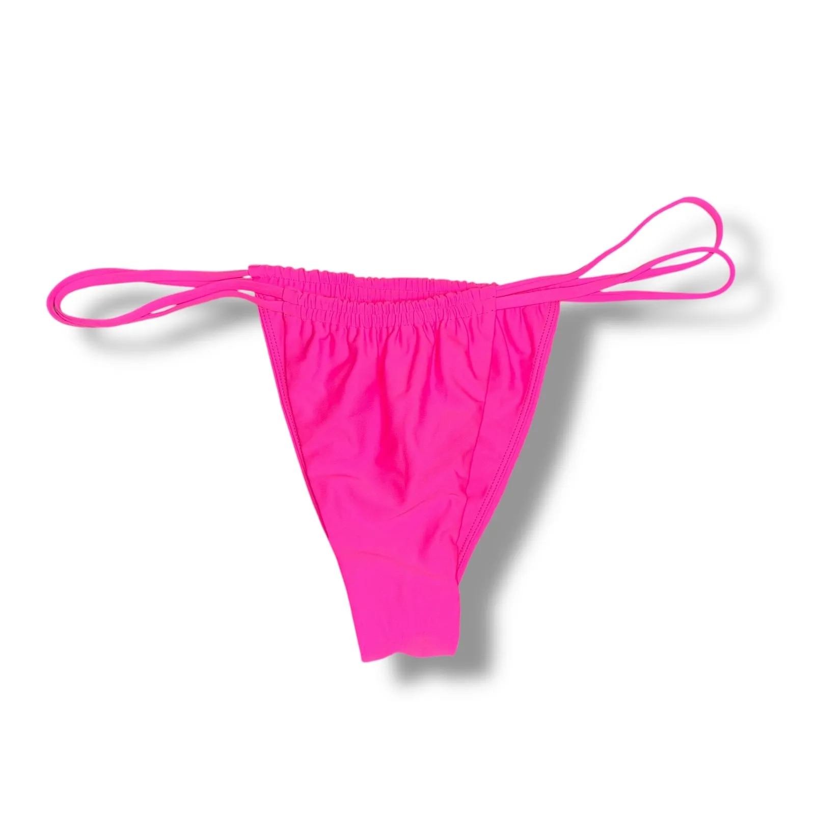 LOVERS + FRIENDS Neon Pink String Bikini Swimsuit Set Bra Top Smal Bottoms Large - Image 6