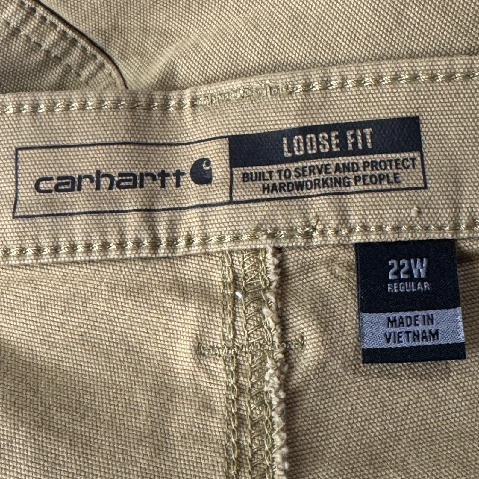 Carhartt Womens SZ 22W Loose Fit Canvas Work Pants Rugged Flex Hi-Rise Pockets - Image 9